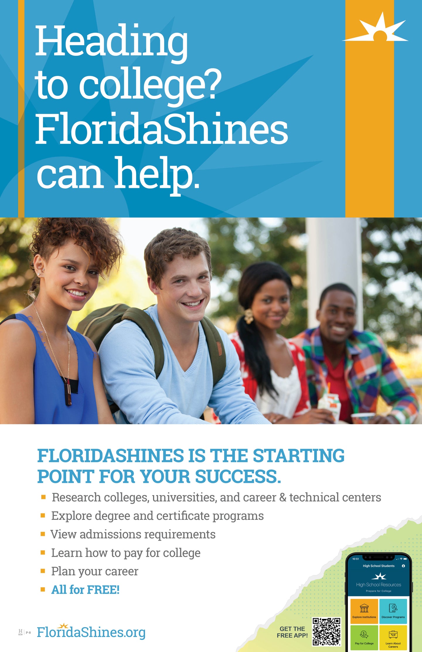 <center><b>POSTER: FloridaShines</b><br>Single-sided; 11x17<br>High School (P-8)</br></center>